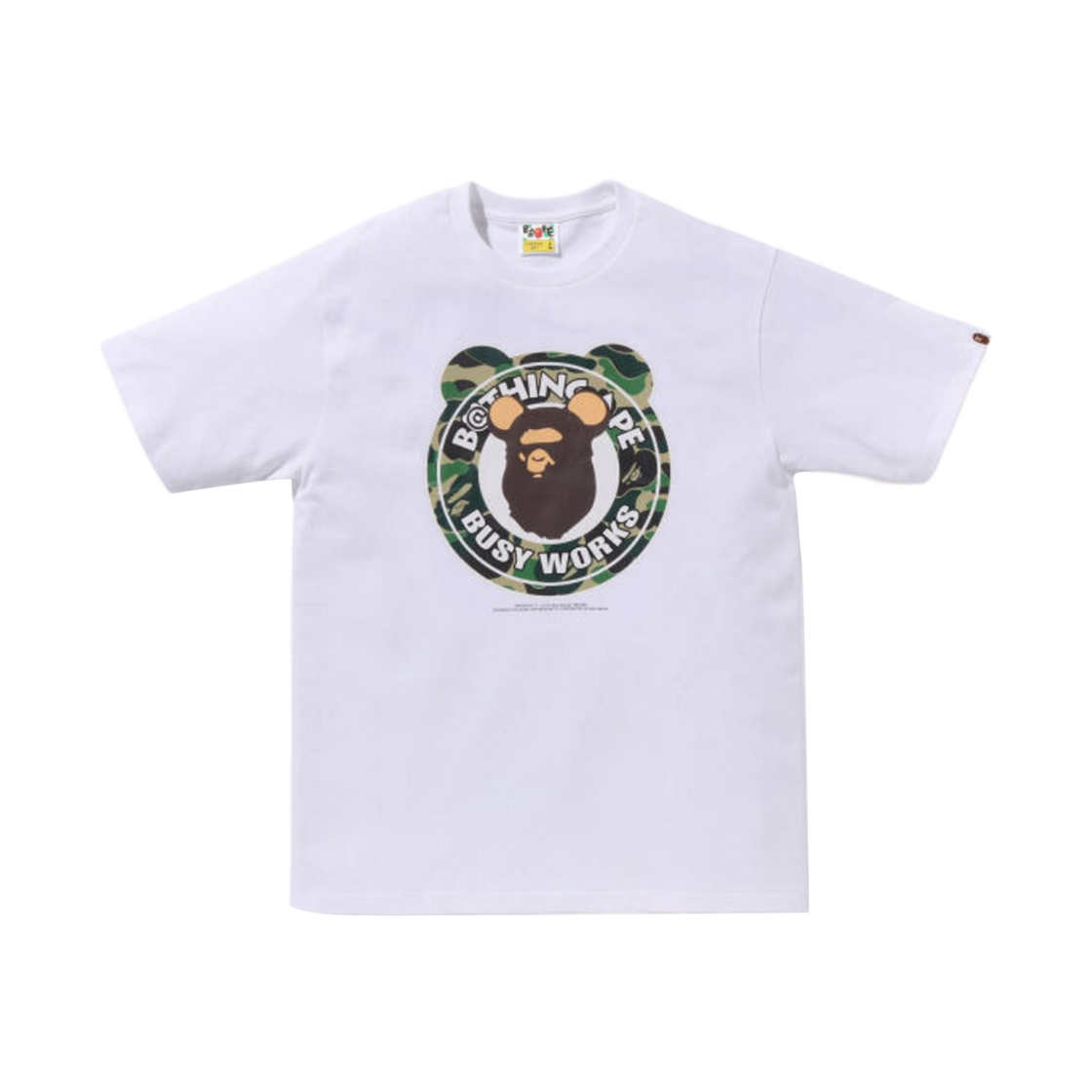 베이프 x 메디콤 토이 ABC 카모 베어 비지 웍스 티셔츠 화이트(BAPE x Medicom Toy ABC Camo Bear Busy Works T-Shirt White) - 1