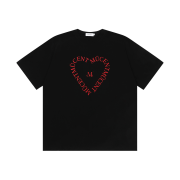 MUCENT Heart Lettering Half T Black Red Printed