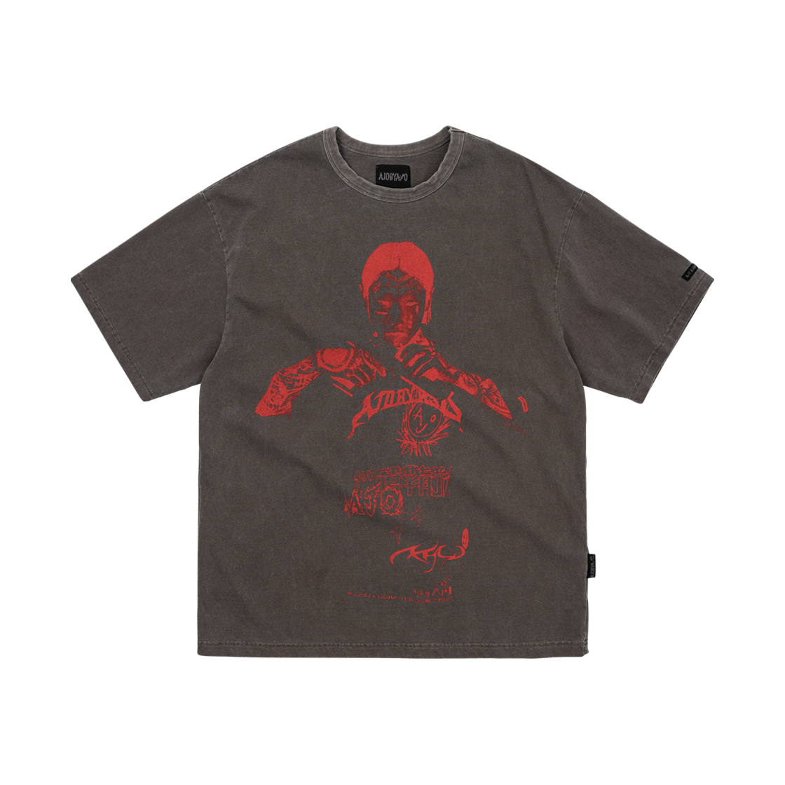 AJ252TE007DW AJOBYAJO Pseudo Knight T-Shirt DARK BROWN