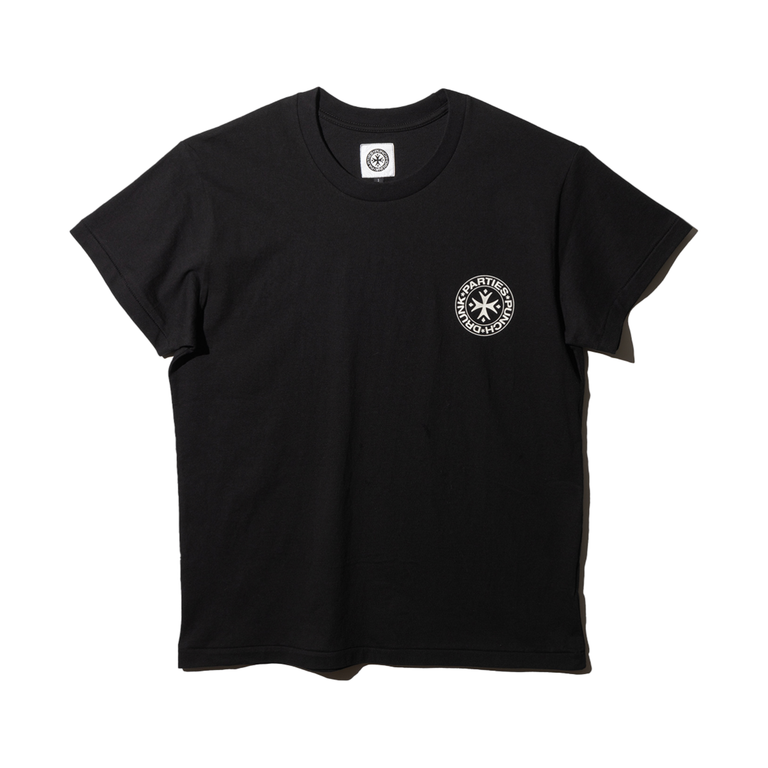 펀치 드렁크 파티즈 서클 로고 네로우 티 블랙(Punch Drunk Parties Circle Logo Narrow Tee Black)