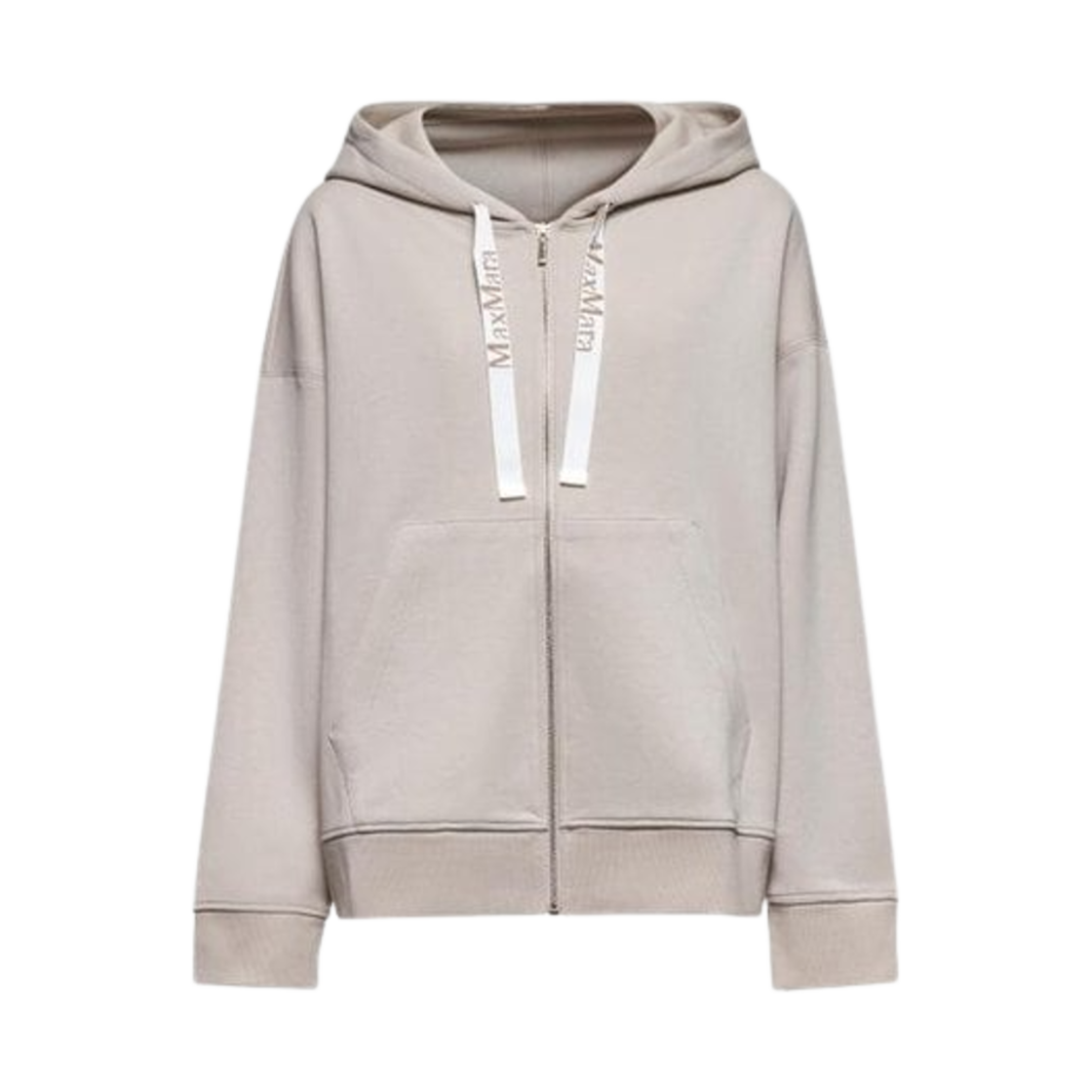 JOUR-001 (W) S Max Mara Jour Cotton Zip Hoodie Beige