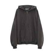 Polyteru Human Index Human Loosed Zip Hoodie Brown Charcoal
