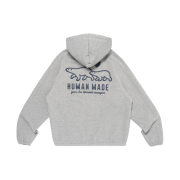 Human Made Fleece Sweat Zip Hoodie Gray