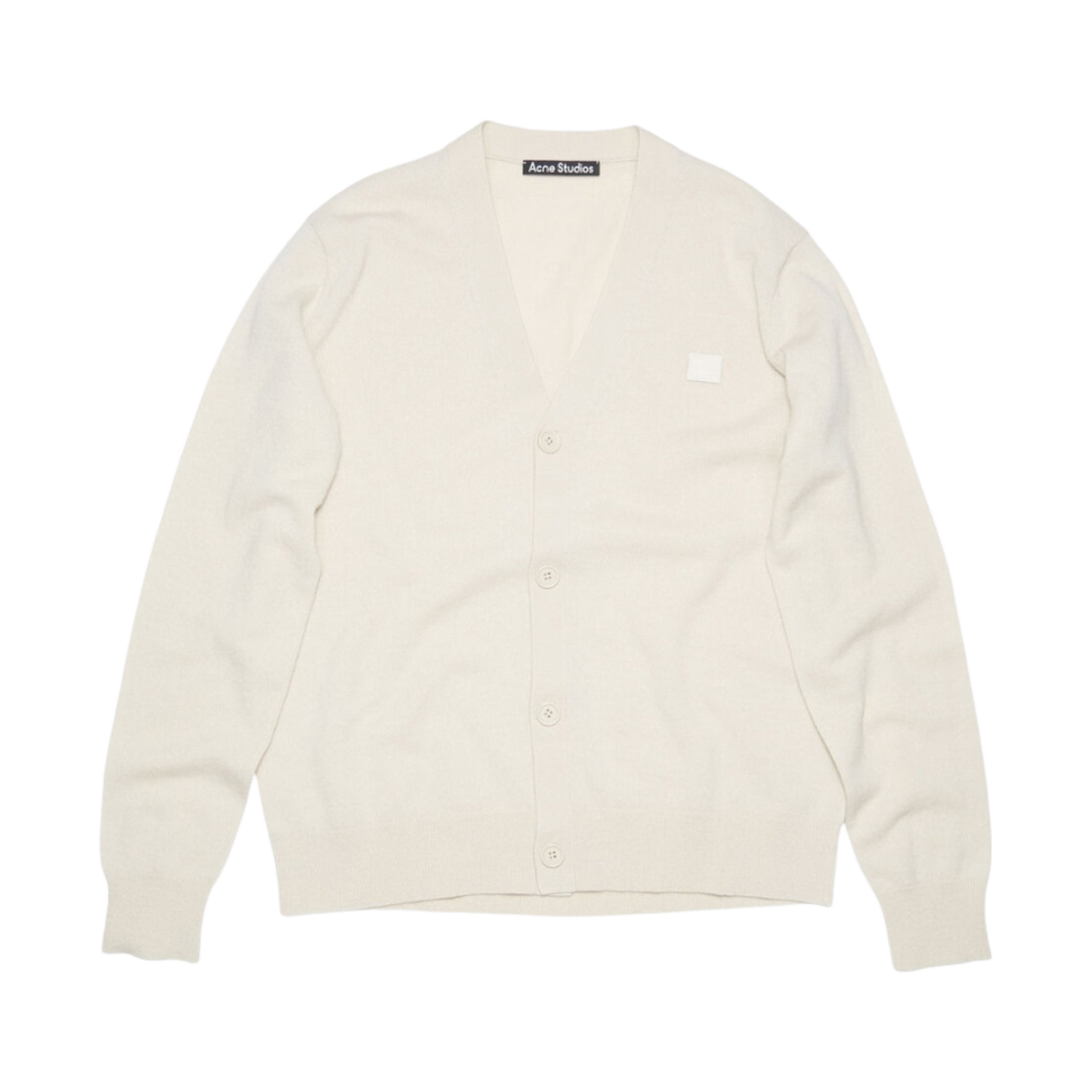 아크네 스튜디오 케베 페이스 브이넥 가디건 크림 베이지 - 21FW(Acne Studios Keve Face V-Neck Cardigan Cream Beige - 21FW) - 1