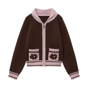 Daisy Syndrome Cozy Cardigan Brown