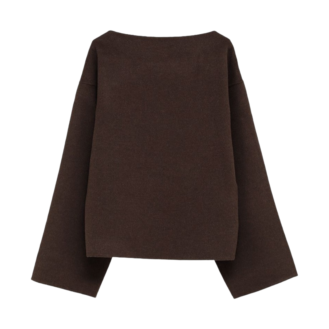 234-WRTWTP107-FB0006-021 (W) Toteme Double Wool Top Chocolate Melange