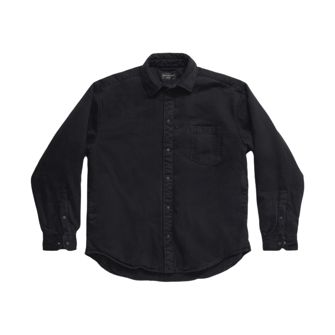 719305TNW111700 Balenciaga Padded Large Fit Shirt Black