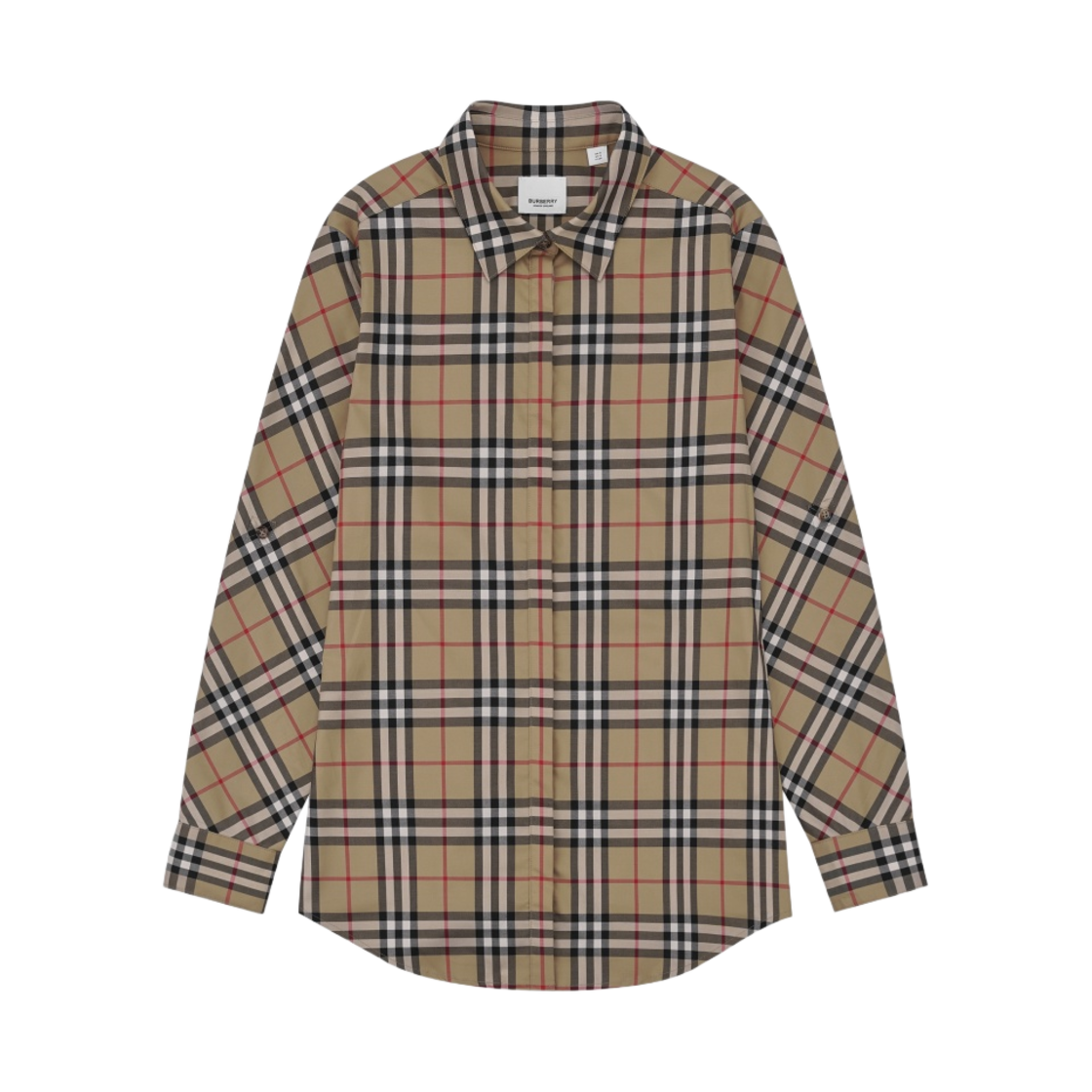 8018475 (W) Burberry Vintage Check Stretch Cotton Twill Shirt Archive Beige