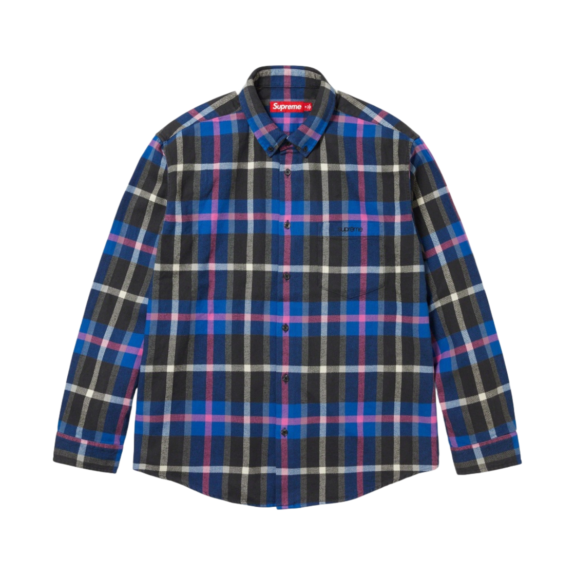 슈프림 플레이드 플란넬 셔츠 블루 - 23FW