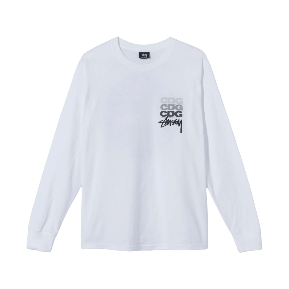 스투시 x CDG 닷 롱슬리브 티셔츠 화이트(Stussy x CDG Dot LS T-Shirt White)