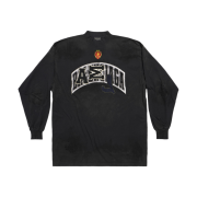 Balenciaga Skater Long Sleeve T-Shirt Oversized Black Faded