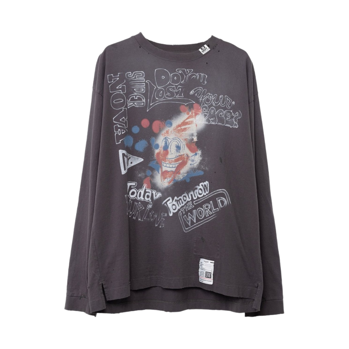 메종 미하라 야스히로 디스트레스드 롱슬리브 티셔츠 블랙(Maison Mihara Yasuhiro Distressed L/S T-Shirt Black) - 1
