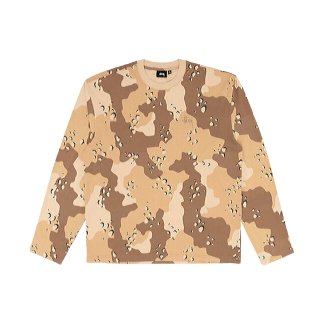 1140351 Stussy Heavy Washed LS Crew Desert Camo