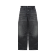 Balenciaga Large Baggy Jeans in Dark Grey Soft Denim