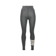 (W) Thom Browne Wool Cashmere Rib 4-Bar Seamless Leggings Medium Grey