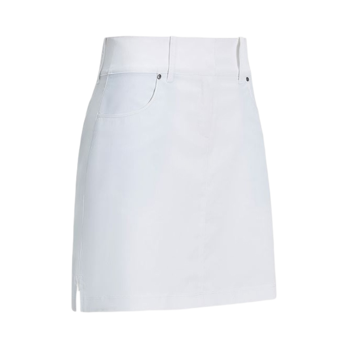(W) 캘러웨이 쿨맥스 솔리드 골프 스코트 브릴리언트 화이트((W) Callaway Coolmax Solid Golf Skort Caviar Brilliant White)