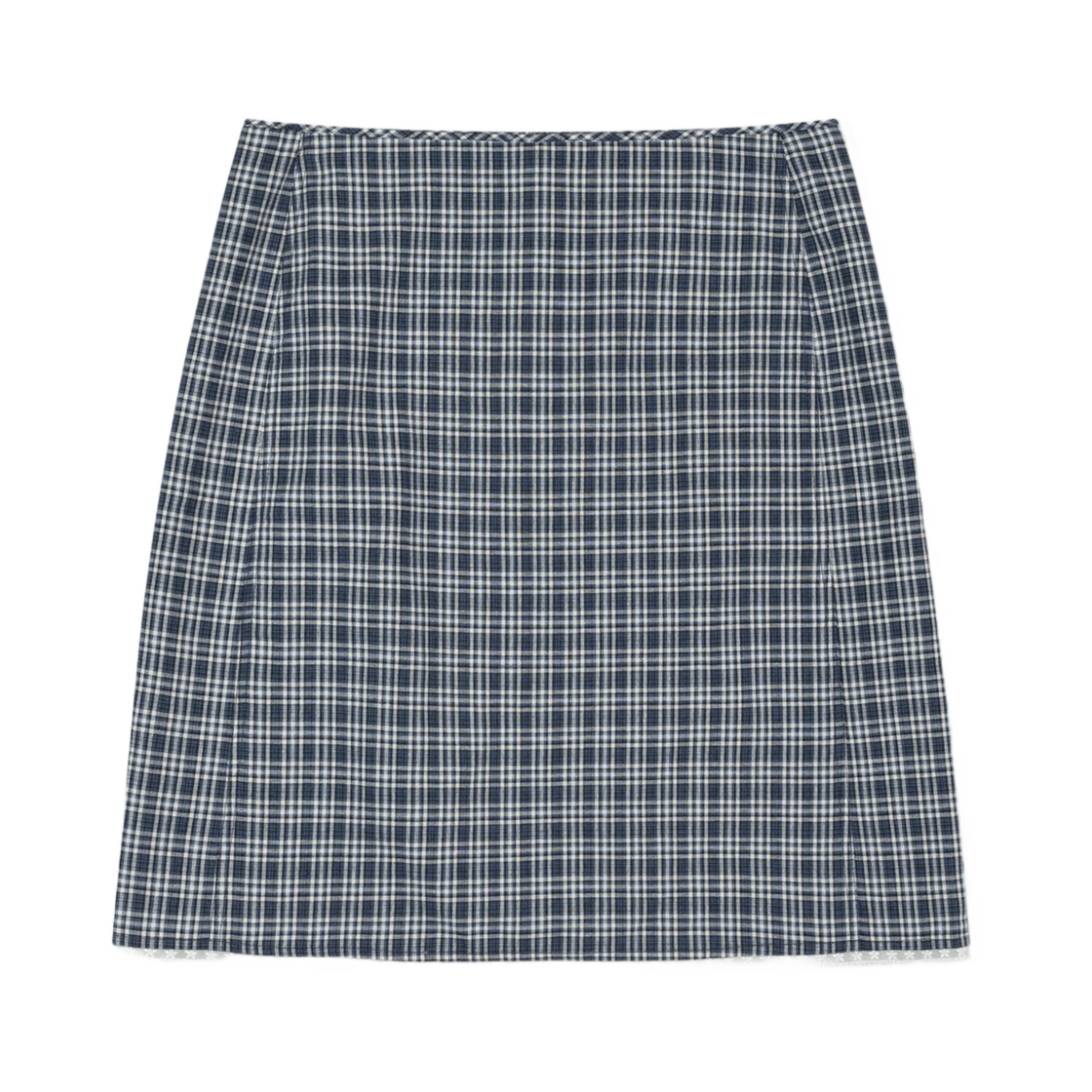 (W) 로우클래식 레이스 미디 스커트 블루 네이비((W) Low Classic Lace Midi Skirt Blue Navy)