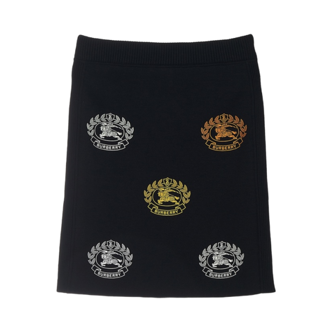8063453 (Kids) Burberry Print Technical Wool Skirt Black