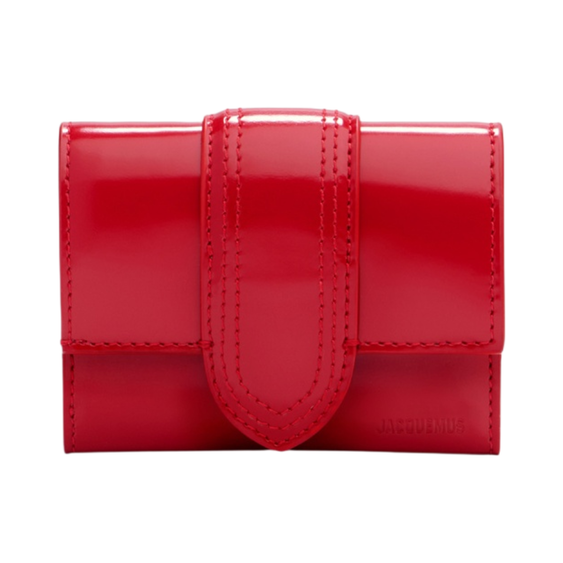 233SL119-3128-470 Jacquemus Le Compact Bambino Flap Wallet Red