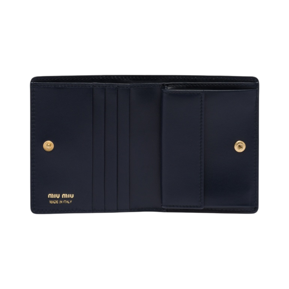 미우 미우 엠보스 레터링 로고 가죽 반지갑 발틱 블루(Miu Miu Embossed Lettering Logo Small Leather Wallet Baltic Blue) - 3