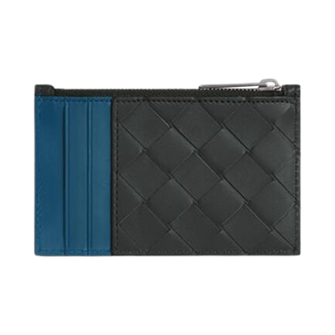 보테가 베네타 인트레치아토 지퍼 카드 케이스 아두와즈 딥 퍼시픽(Bottega Veneta Intrecciato Zippered Card Case Ardoise Deep Pacific) - 2