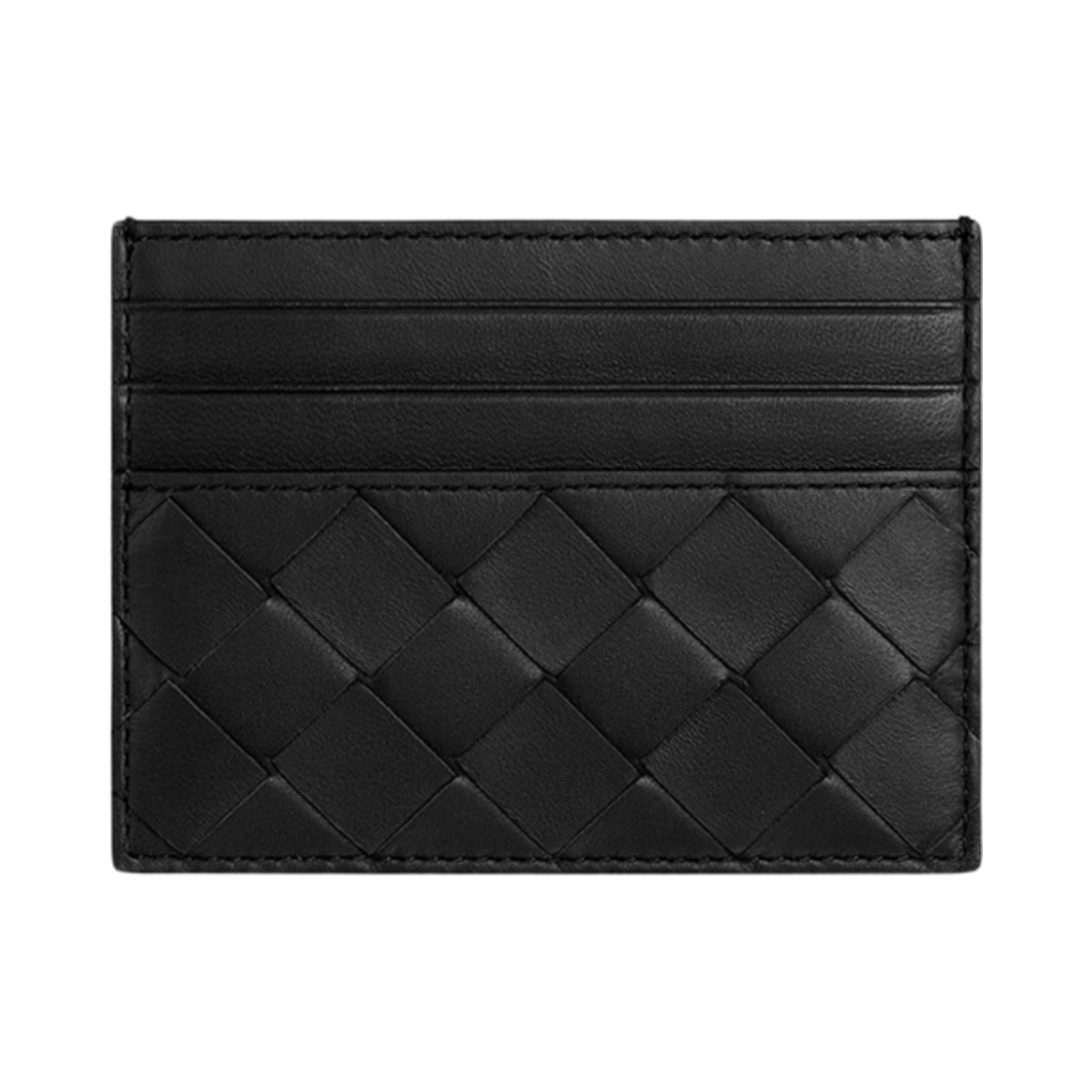보테가 베네타 인트레치아토 크레딧 카드 케이스 블랙(Bottega Veneta Intrecciato Credit Card Case Black)