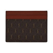 Saint Laurent Le Monogramme Card Holder in Saint Laurent Monogram Canvas Chestnut