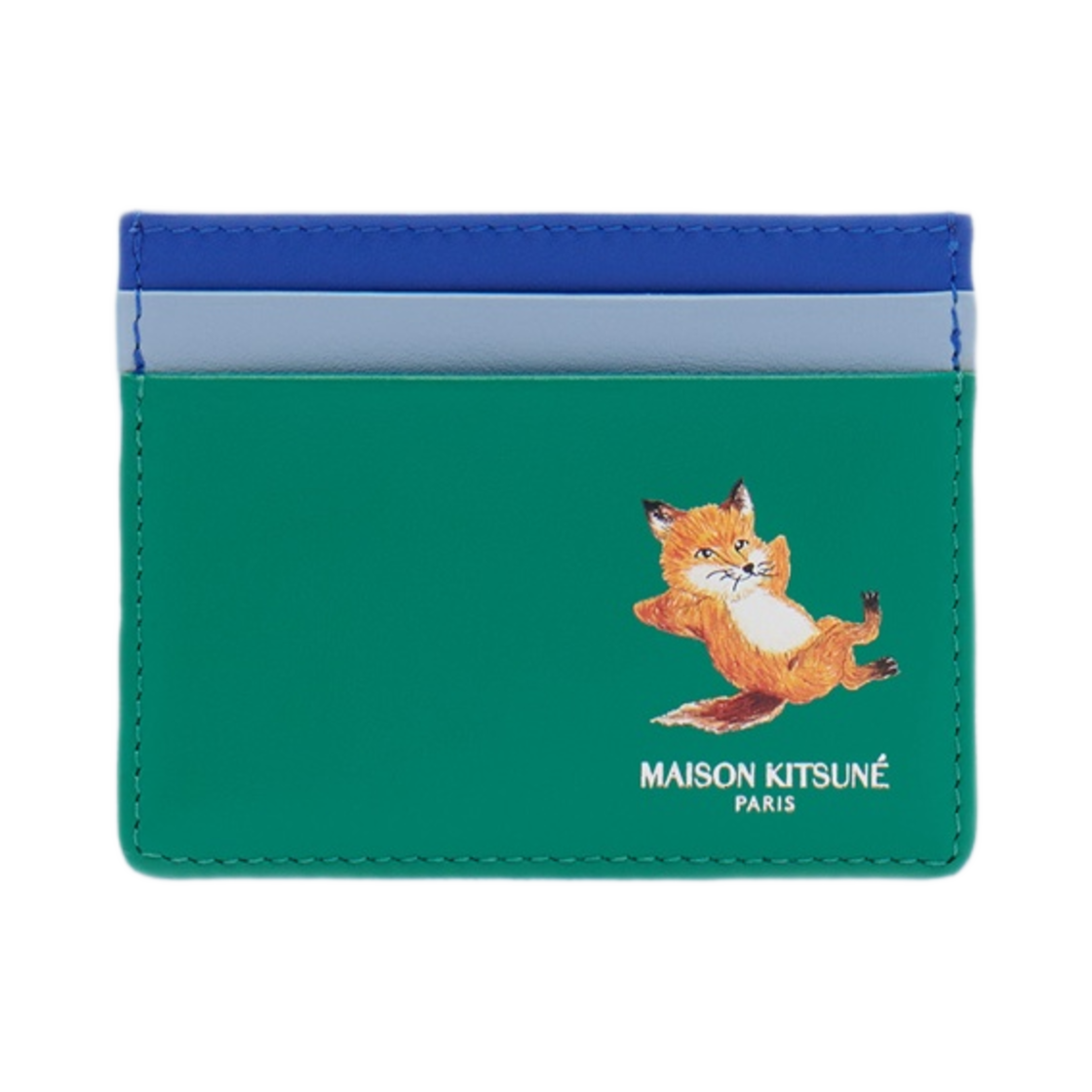메종 키츠네 칠랙스 카드 홀더 그래스 그린(Maison Kitsune Chillax Card Holder Grass Green)