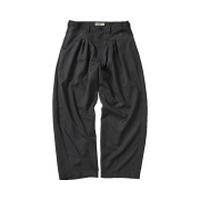 Karactor Herringbone Pleat Pants Charcoal