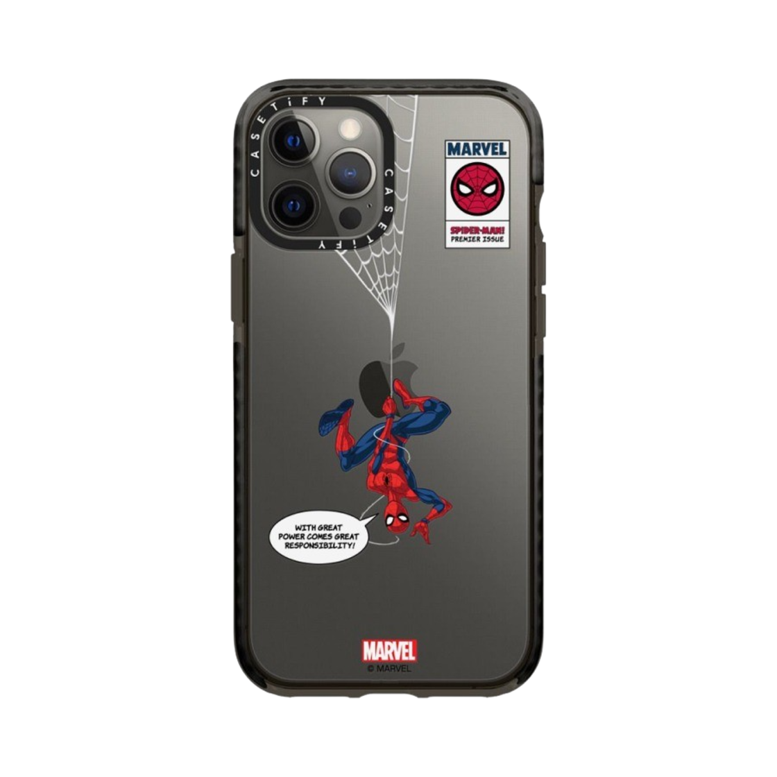 케이스티파이 x 마블 아이폰 스파이더맨 행잉 임팩트 케이스 클리어 글로시 블랙(Casetify x Marvel iPhone Spider-Man Hanging Impact Case Clear Glossy Black) - 2