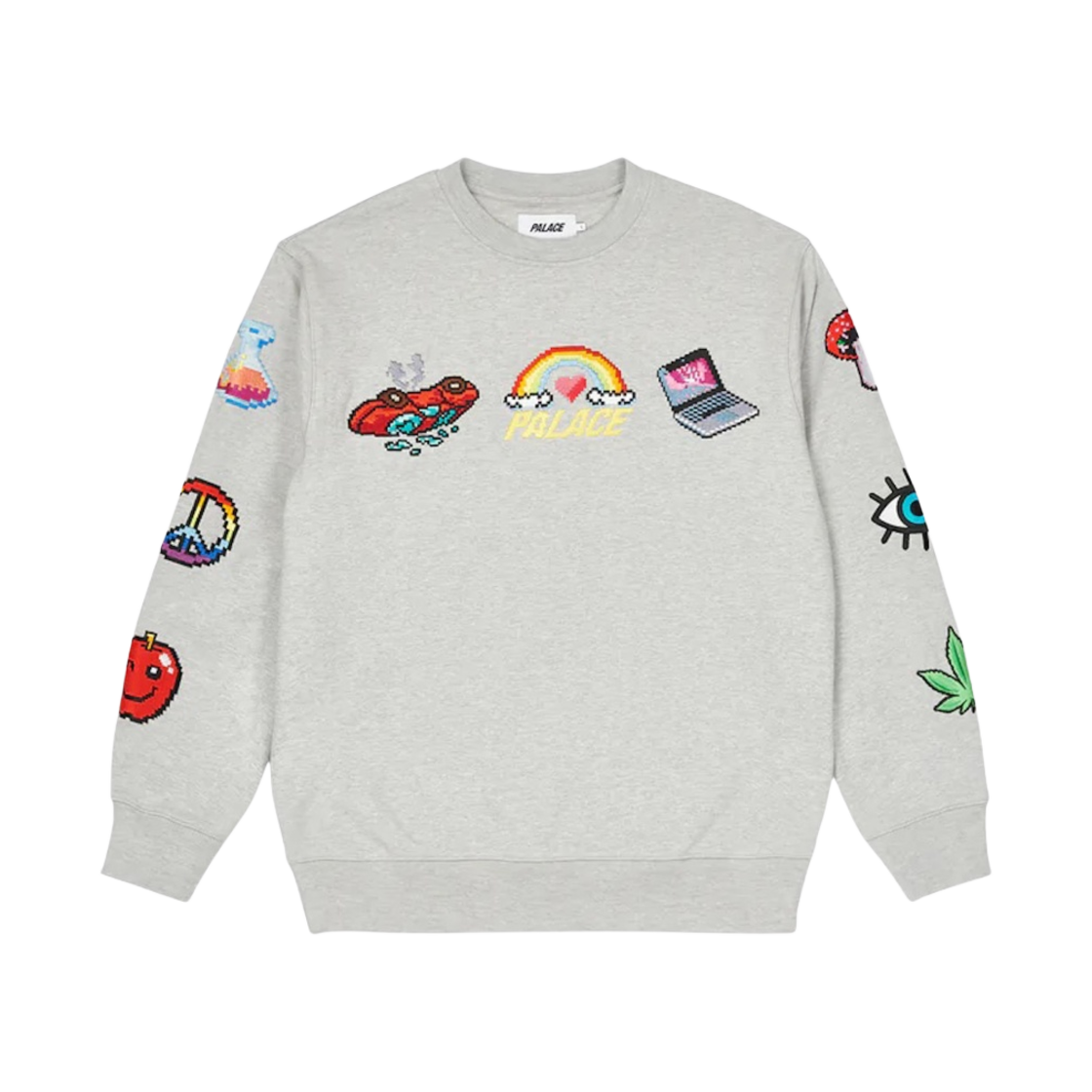 팔라스 믹스드 미디어 비트맵 크루넥 그레이 말 - 22SS(Palace Mixed Media Bitmap Crew Grey Marl - 22SS) - 2