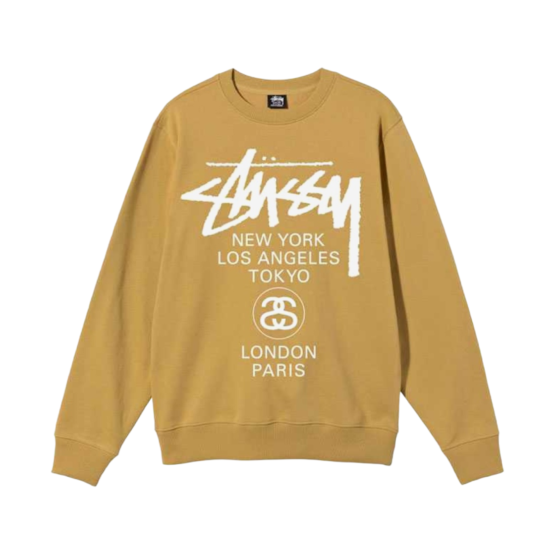 스투시 월드투어 크루넥 카키 2021