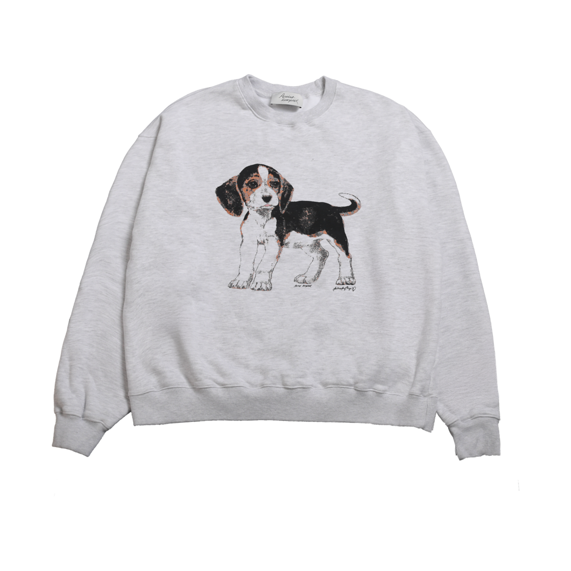 AU25XSW02-MGOS Artist Komplex Vintage Beagle Sweat Shirts Melange Grey