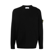 Stone Island 5510006 Logo Cotton Crewneck Sweater Black - 25SS
