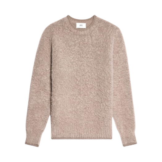 AMI Brushed Crewneck Sweater Beige