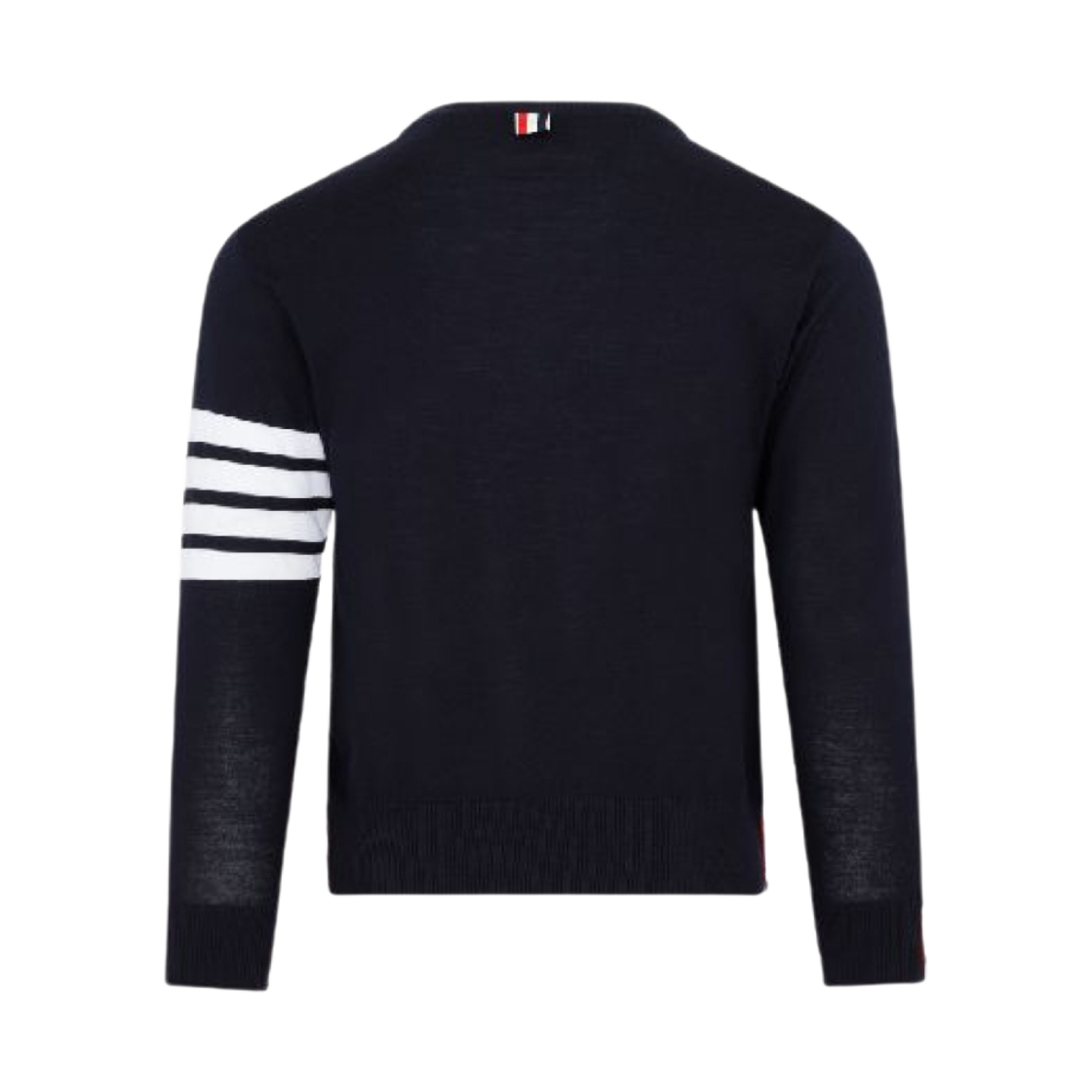 톰브라운 파인 메리노 울 화이트 사선 클래식 크루넥 풀오버 네이비(Thom Browne Classic Crewneck Pullover White 4-Bar Sleeve in Fine Merino Wool Navy) - 2