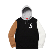 Supreme S Logo Colorblocked Hooded Sweatshirt Black - 19SS