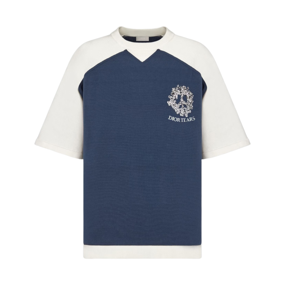 디올 x 데님 티어스 디올 티어스 코튼 저지 숏슬리브 스웨터 블루 화이트(Dior x Denim Tears Dior Tears Cotton Jersey Short Sleeved Sweater Blue White) - 1