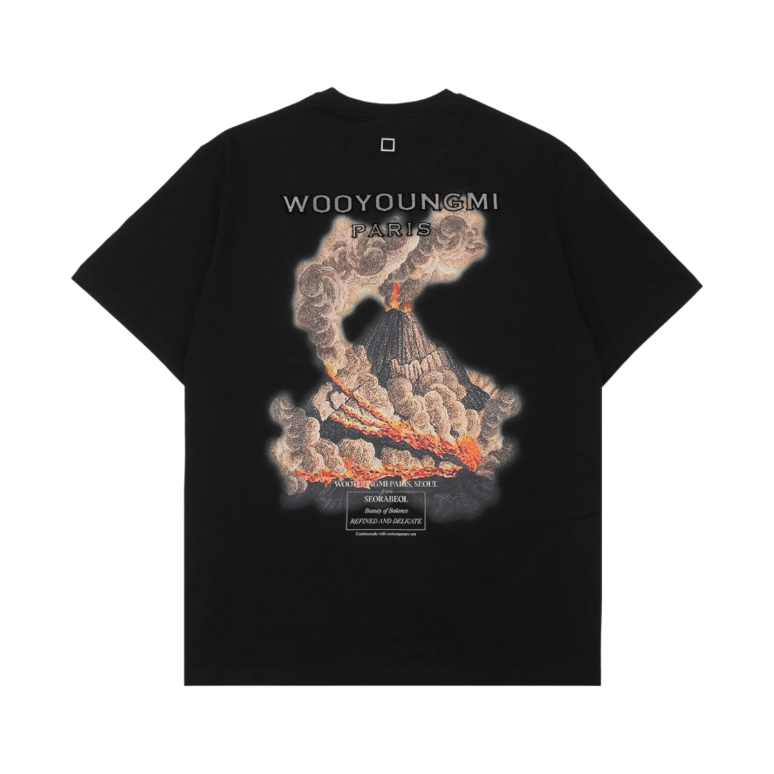 W233TS04708B Wooyoungmi Volcano Back Logo T-Shirt Black - 23FW - 대표 이미지 #1