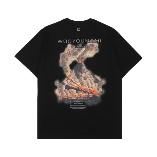 Wooyoungmi Volcano Back Logo T-Shirt Black - 23FW