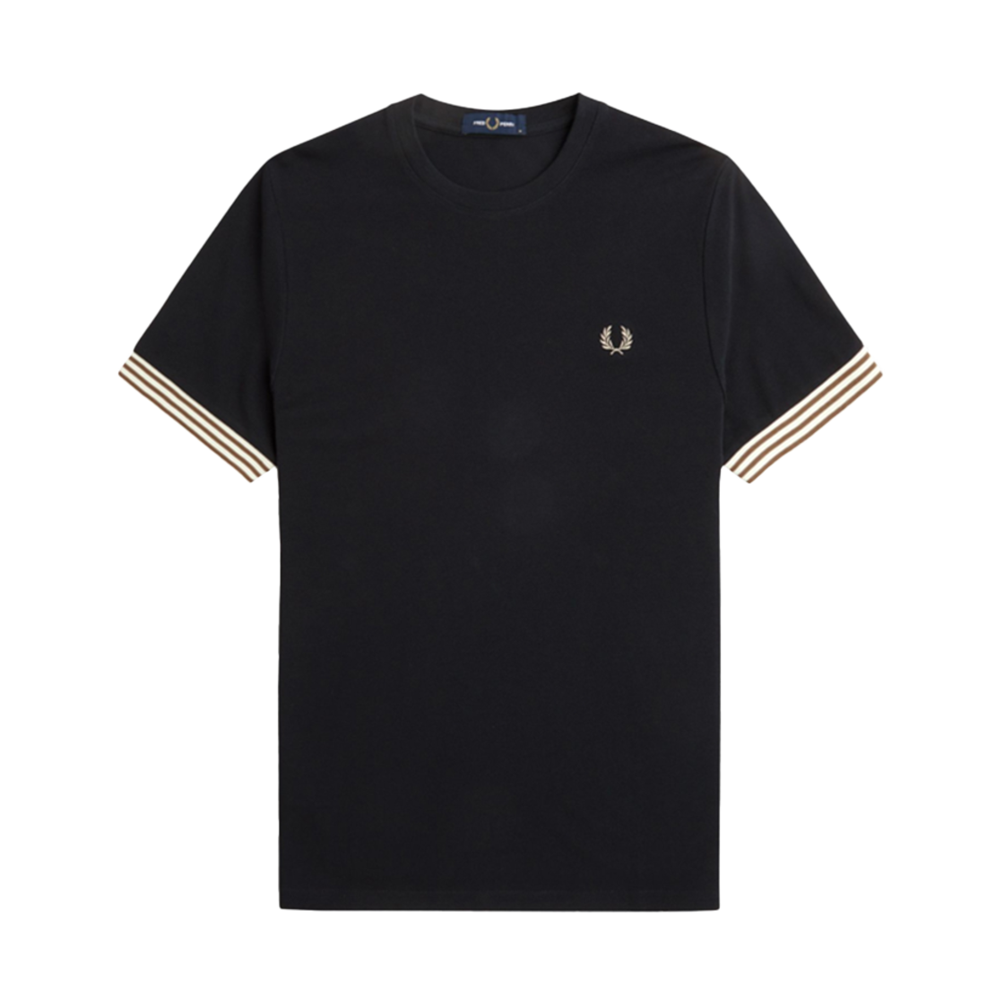 프레드페리 스트라이프 커프 티셔츠 블랙(Fred Perry Striped Cuff T-Shirt Black)