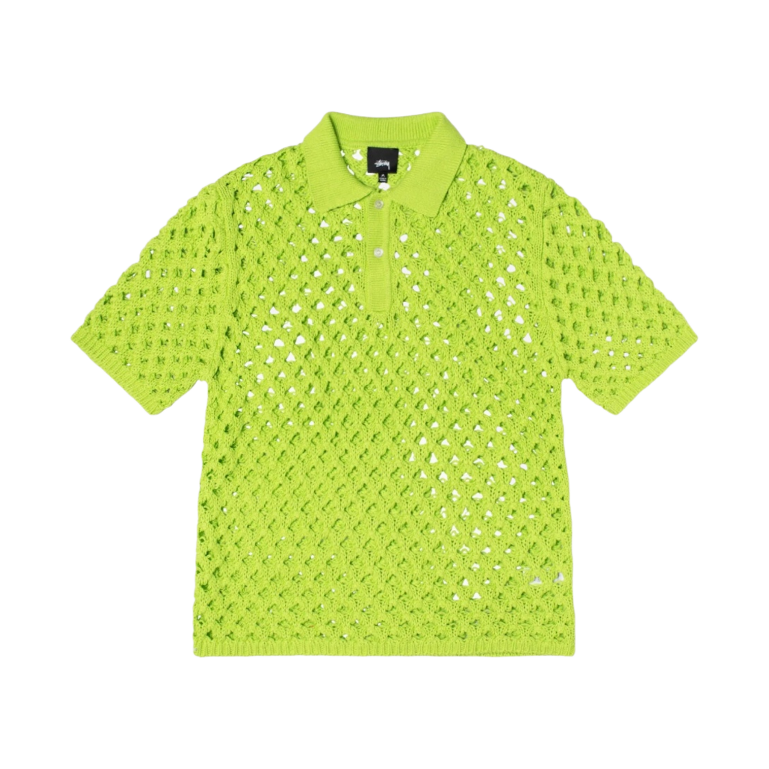 스투시 빅 메쉬 폴로 스웨터 라임(Stussy Big Mesh Polo Sweater Lime) - 1