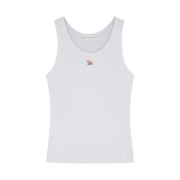 (W) Maison Kitsune Baby Fox Ribbed Tank Top White