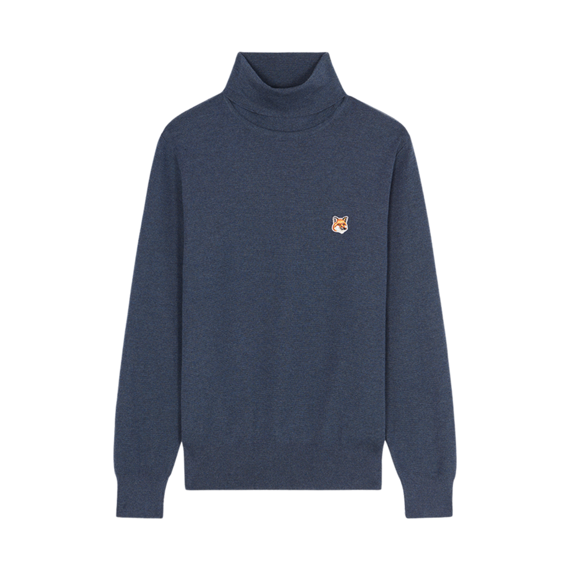 메종 키츠네 폭스 헤드 패치 터틀넥 풀오버 블루 멜란지(Maison Kitsune Fox Head Patch Turtleneck Pullover Blue Melange) - 1