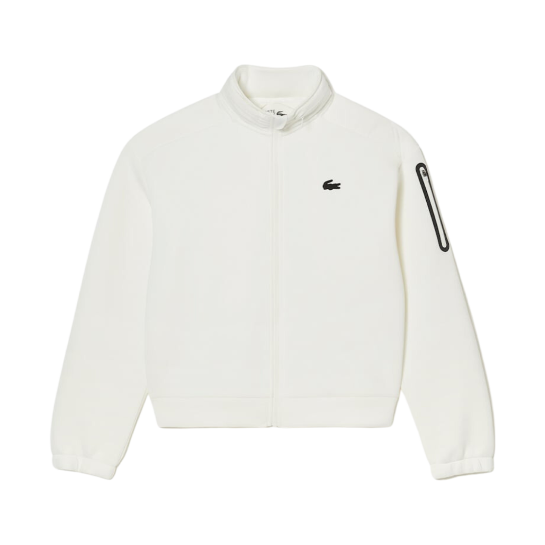 (W) 라코스테 집 포인트 후드 스웨트 자켓 화이트((W) Lacoste Zip Point Hoodie Sweat Jacket White) - 1
