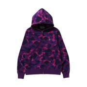 BAPE Color Camo Ape Head One Point Full Zip Hoodie Purple