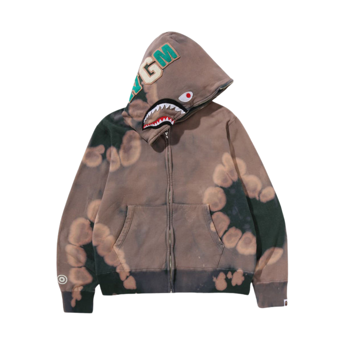 베이프 핸드 다이 샤크 풀 집 후드 그린(BAPE Hand Dye Shark Full Zip Hoodie Green) - 1
