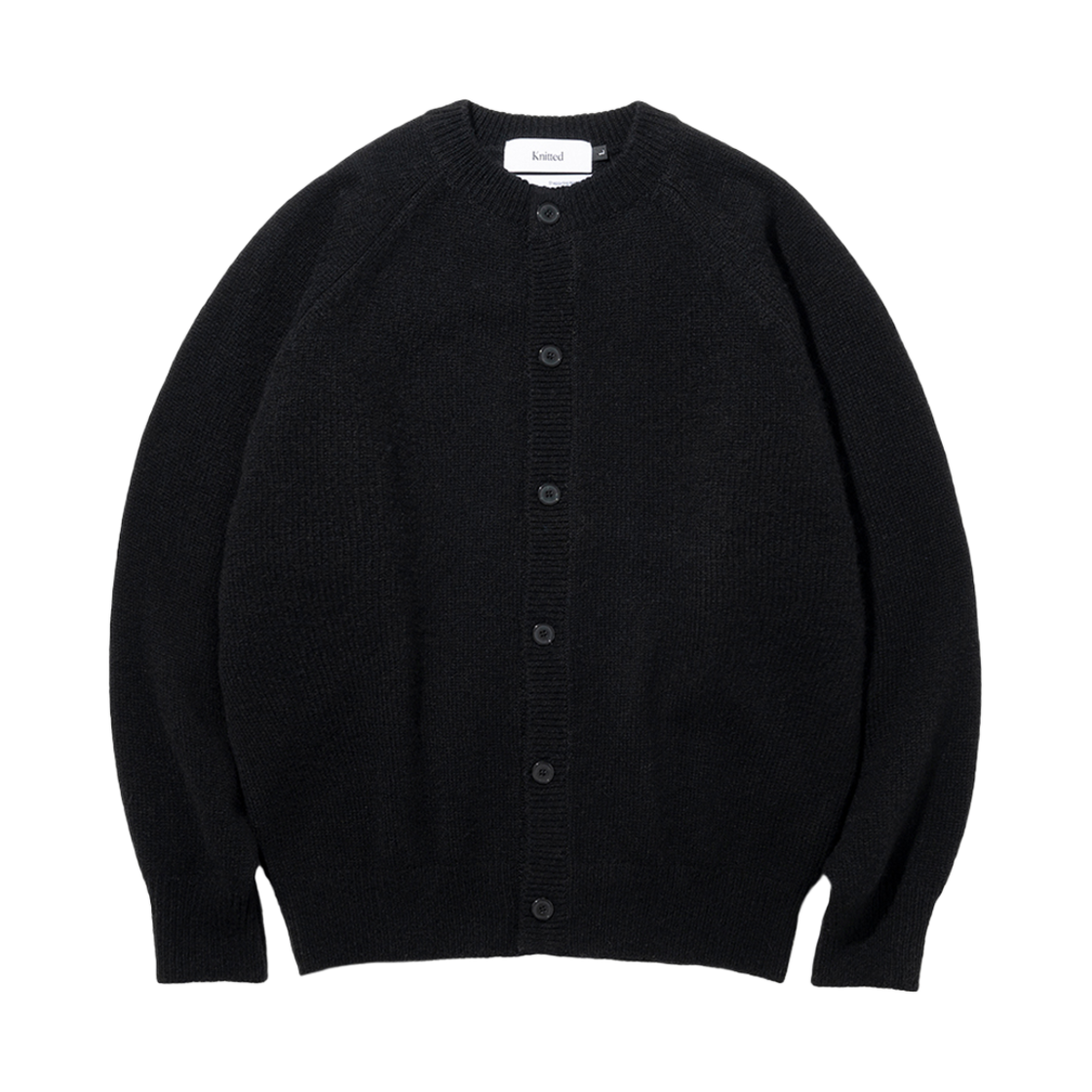 K23AWUCD02BK_copy Knitted Shaggy Dog Wool 100% Round Cardigan Black