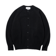 Knitted Shaggy Dog Wool 100% Round Cardigan Black