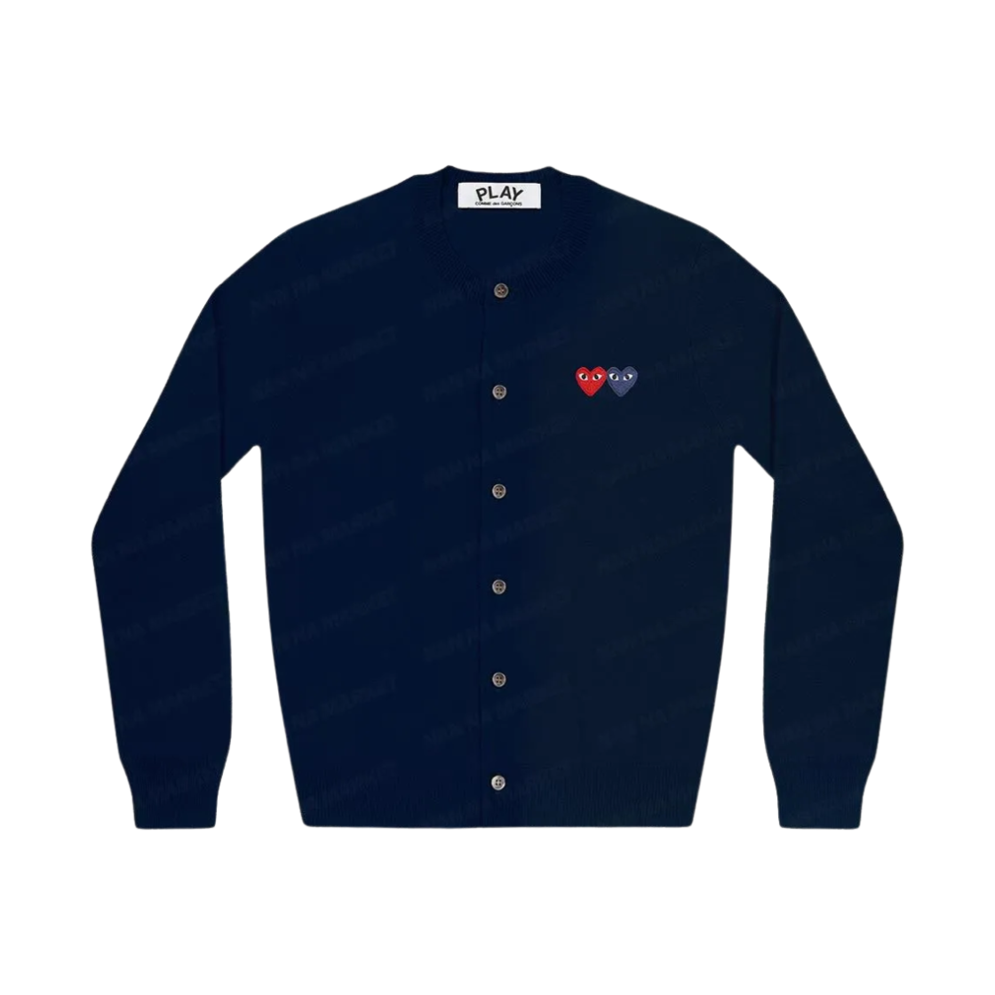 AX-N057-051-2 Play Comme des Garcons Double Heart Cardigan Navy